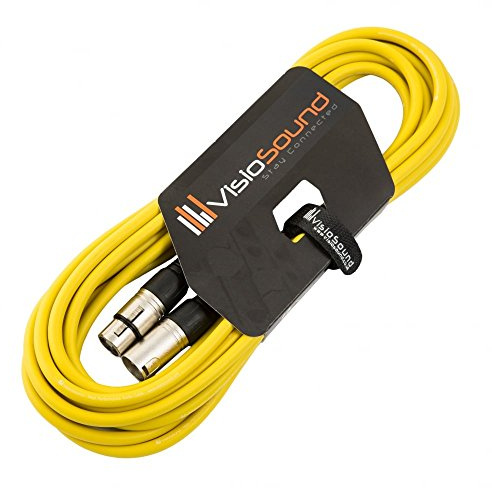 Male to Female XLR Mic Lead Balanced Microphone Patch Cable (Yellow, 6m) | Noiseless OFC Balanced Microphone, Signal, Audio, Patch Cable / 8 Colours