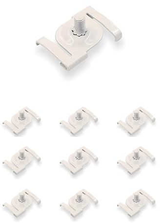 10x Deckenclip M6 für Odenwalddecken Schienen, passend für Rasterdecken ohne bohren | mit Gewindebolzen M6x10mm | weiss