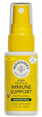 Kids Propolis Throat Spray - Natural Immune Support & Sore Throat Relief - by BEEKEEPER'S NATURALS - Has Antioxidants & Gluten-Free (1.0 oz) Pack of 1 (Kids)