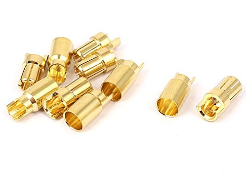 Aexit Connettore maschio Femmina Femmina a 6 mm in metallo tono oro 6mm per elicottero RC ID: 707366