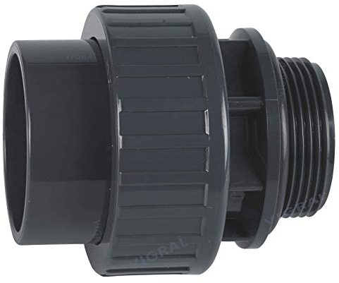 Plimat PVC Klebefitting 50 mm T-Stück Bogen Rohr Winkel Muffe Kappe Verschraubung (PVC Verschraubung O-Ring 50mm x 2)