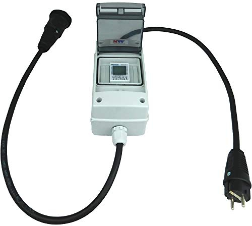 NWP 230V Schuko - mobiler digitaler Stromzähler - geeicht - (mit Reset) IP54