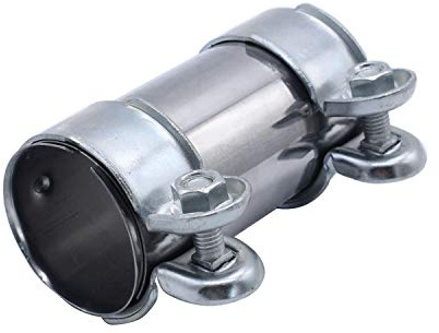 TAKPART Exhaust Clamp Pipe Connector Double Clamp Exhaust Pipe Clamp Ø 55 mm x 125 mm
