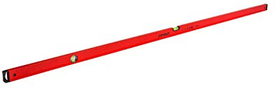 PRO600 Niveau À Bulle 200cm avec Profil Ergonomique - ERS+ (Easy Reading System) - Précision de 0,5 mm/m - Niveau a Bulle précis avec embouts Antichocs - Couleur Rouge