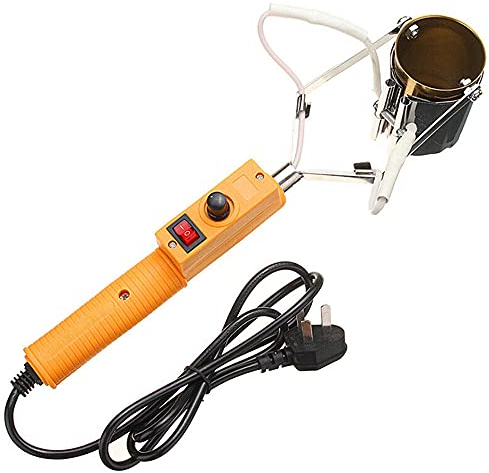 WMLBK Elektrischer tragbarer Lötofengriff für Gussköpfe, Zinnlötwerkzeuge, elektrische Lötwerkzeuge, Lötzubehör mit UK-Stecker, Löter, Topf, Blei, Schmelztiegel, Lötzinn