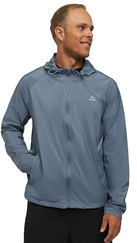 DANISH ENDURANCE Veste Coupe-Vent Homme, Légère et Respirante, Capuche | Veste Coupe-Vent Légère et Respirante, Capuche Ajustable, Poches Zippées, pour la Course à Pied et la Randonnée