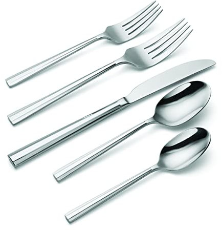 Oneida Bardon 20 Piece Everyday Flatware Set, 3.15 LB, Metallic