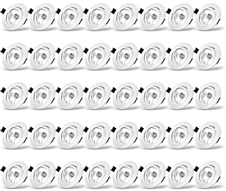 Tofisr Einbaustrahler GU10 Set, Schwenkbar led spot einbaurahmen Rund Matt Weiß, Einbauleuchte Einbaurahmen Optik, Inkl. GU10 Fassung für LED oder Halogen Leuchtmittel, 40 Stück