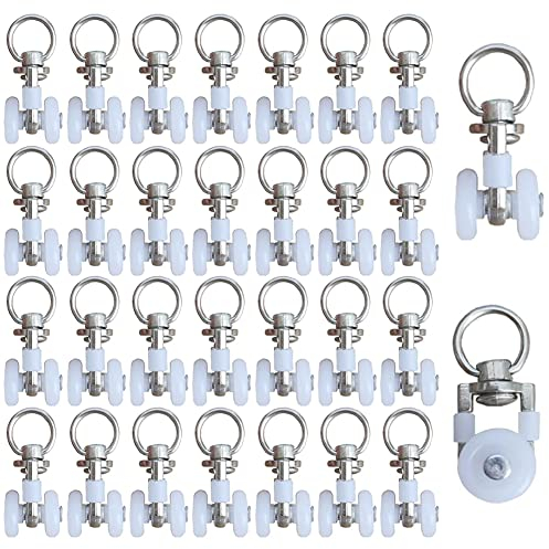 30 Pezzi Rulli per Binario della Tenda, Gancio per Tende Scorrevoli, Guida Rullo Scorrevole Tenda, Larghezza Cavità Interna Guida Deve Essere Superiore a 30 mm, per Appendere le Tende
