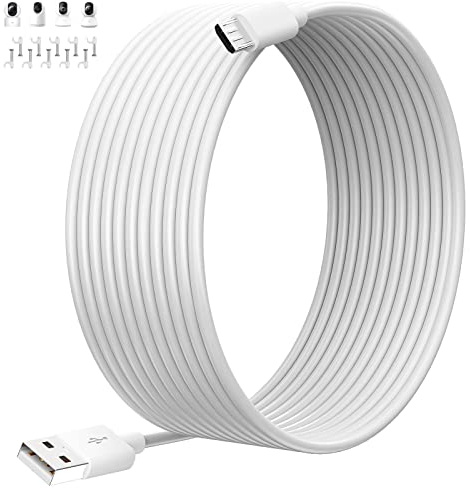 ACAGET 8M Micro USB Kabel für Xiaomi Kamera 2K/Pro für Mi 360°Kamera(1080p) | Verlängerungskabel für Sicherheitskameras für XIAOMI Mi 360°Kamera(1080p)/YI/Cloud Kamera,Wyze/Nest/Arlo Q/Furbo Dog Cam