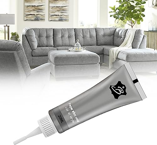 Leather Repair Kit,Riparazione Della Pelle,Crema Di Riparazione In Pelle,Leather Restoration Cream,Riparazione di Graffi in Pelle per Crepe da Restauro in Pelle,Seggiolini Auto,Divani,20ml (Grigio)