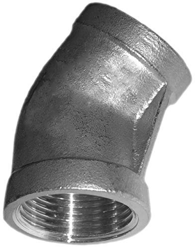 Winkel 45° Grad aus V4A Edelstahl 3/4 Zoll IG x IG DN20 Innengewinde Innendurchmesser 24mm Gewinde Fitting Trinkwasser geeignet Rohr Verschraubung Kupplung Bogen Stück VA INOX