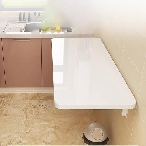 Tavolo da muro pieghevole,tavolo a scomparsa da muro,tavolo da lavoro pieghevole,tavolo pieghevole a ribalta da parete,con un'elevata capacità di carico e sono. ( Color : White , Size : 60*30cm/23.6*1