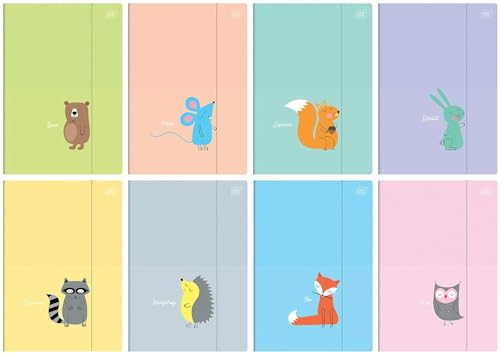 10x Interdruk Sammelmappe mit Gummiband A4+ BeBe Kids Pastellfarben