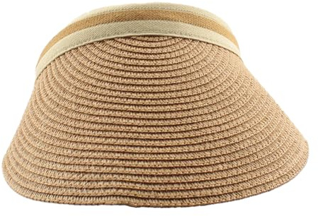 Carnavalife Visera Pamela Verano Mujer vacio ala Ancha Grande protección Solar UV UPF50+ (FR/ES, Letras, Talla única, Marrón*1)