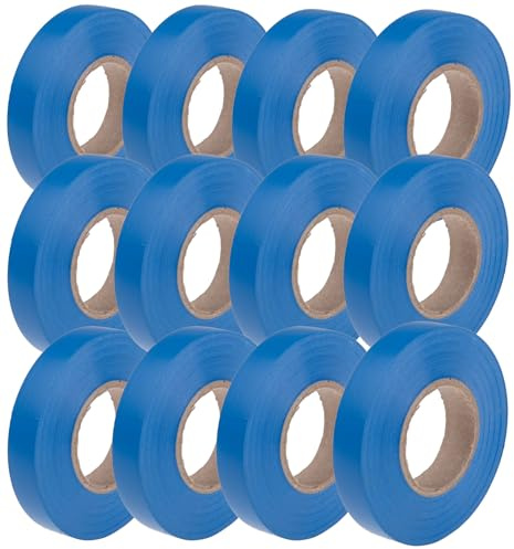 HomeBerg Cinta eléctrica azul, 19 mm x 10 m, resistente a la humedad y al calor, cinta azul de PVC fuerte autoadhesiva, cinta aislante eléctrica multiusos para cables eléctricos, bricolaje (azul,