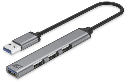 ACT USB Hub 3.0, 4 Ports, Aluminum, 18cm - AC6325 | für Server, Netzwerk-Switches