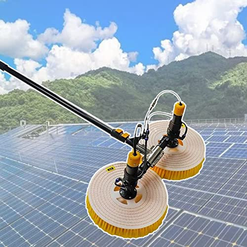 Spazzola per la Pulizia del Pannello Solare Elettrico, Spazzola per la Pulizia del Pannello Solare Rotante, Asta per la Pulizia del Pannello Solare Portatile telescopica, per stagn