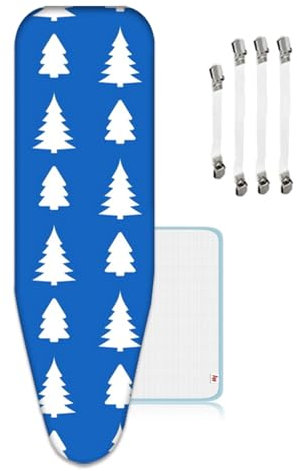 ZJBKX Bügelbrettbezug L, Größe 125x45cm für Dampf-Bügeleisen, Ausgestattet mit Mesh und Bezugsspanner
