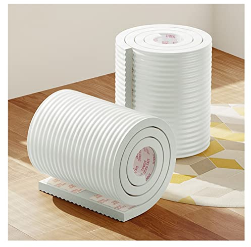 Wall Corner Guard for Parking Garages, Sponge Edging Anti-Collision Warehouse Corner Guards, Furniture Window Sills Wide Bumper Wall Corner Protector, 2/5 M,White-5m-6pcs