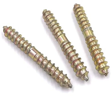 Generisch 10 Stück M8 M10 40–100 mm Stockschrauben, Doppelgewinde, selbstschneidende Schrauben, Holzmöbel-Befestigungsschrauben, Farbe verzinkt(M10x100mm)