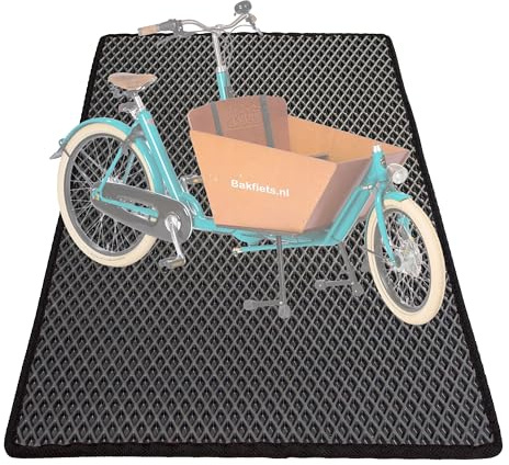 EVA Drive Premium Schutzmatte für Bakfiets Short | Passgenaue Lastenrad Fußmatte | Rutschfester Bodenmatte Teppich | Lastenrad Zubehör | Pflegeleicht & Umweltfreundlich | mit Einfassung | Schwarz