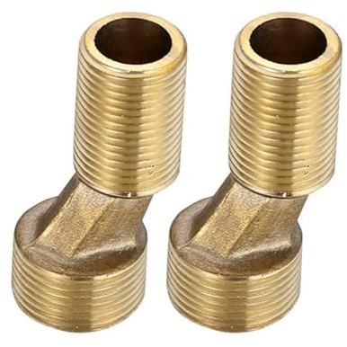 2 Stück Duscharmatur Adapter, G1/2 bis G3/4 Außengewinde, Exzenterabstand 9mm, 6cm, Messing S Anschluss, Duscharmatur, Geeignet für die Wandlochmontage zwischen 125mm und 160mm