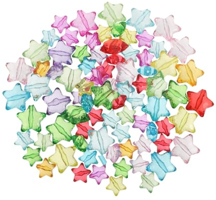 Angoily 1 Set Bastelperlen Zum Selbermachen Blickdichte Perlen In Sternform Mit Löchern In Der Mitte Für Bastelprojekte Von Kindern Boho Schmuck Und Weihnachtsschmuck – Perlenzubehör