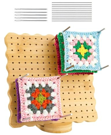 Tavoletta per Bloccaggio All'uncinetto con Spilli - Set Tavole Bloccaggio All'Uncinetto Con 10 Punti,Utensili per Maglieria in Filato per Donne, Nonna, Fidanzata, Madre, Zia, Figlia e Creazioni