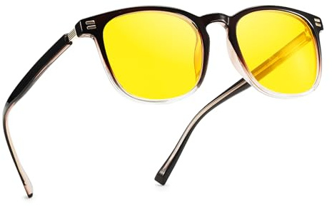 TJUTR Nachtsichtbrille für Damen, Nachtfahrten, blendfreie Brille, gelbe polarisierte Gläser, reduzieren Scheinwerferblendung