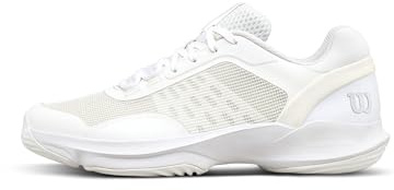 WILSON Hurakn Pro V2 Women's Padel Shoe - White/White/Silver, Size 7.5 US