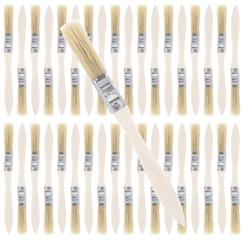 APACALI 100PCS 1/2 Inch Paint Brush, 0.5 Paint Brush Set, Small Paint Brushes with Wood Handle, Chip Paint Brushes Decorating for Paint, Stain, Varnish, Glue and Home DIY