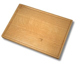 LUMBERLAND Schneidebrett Holz 100% Eiche Leimholz| 2 cm starkes Massivholz | Mit Saftrille | Größe 40x30 cm | Hackbrett Servierbrett Frühstücksbrett Holzbrett Brotbrett| Antibakteriell, Nachhaltig