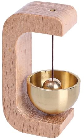 Sonnette en Fonte Sonnette magnétique en Bois for intérieur de Maison, carillons éoliens, décoration Murale, Sonnette sans Fil Vintage(Color 1)