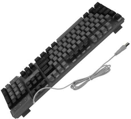 LIGIGWASH Clavier Mécanique Gamer RGB Rétroéclairé 104 Touches Noir en Abs Support Pliable et Touches Suspendre Haute Performance pour Accessoires de Jeux PC