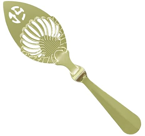 Cuchara de absenta - Acero inoxidable, Cuchara de barra de diseño hueco, Cucharón de azúcar pulido, Herramienta de cóctel vintage | para uso de barman en casa creando bebidas clásicas y servicio de li