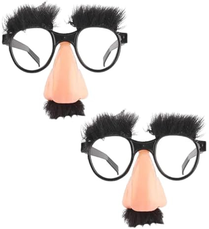JIzian Lustige Brillen mit großer Nase – große Nasenbrille mit Augenbrauen, Schnurrbart | Halloween | Augenbrauen und Schnurrbart Verkleidung | alberne lustige Foto-Requisiten | Halloween-Brillen