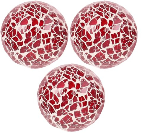 BESPORTBLE 3piezas Bola Decorativa de Mosaico para Centro de Mesa Adornos de Vidrio para Sala Comedor Estudio Bola Esférica de Mosaico Decoración de Hogar