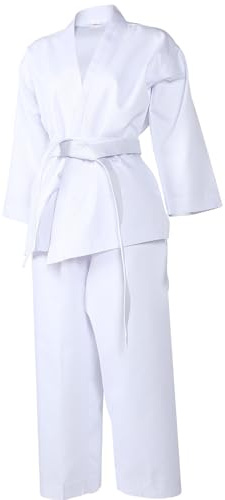 MAGICLULU Ensemble Kimono Karaté Adulte 160 CM Uniforme Taekwondo et Karaté 1 Pièce en Tissu Élastique Résistant Ceinture Portable, Vêtements D’Entraînement Quotidien pour Arts Martiaux