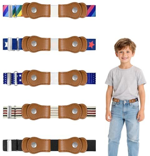 Minfuerang Cinture Elastiche per Bambini, Cintura Elastica Regolabile, dai 2 ai 15 Anni, per Bambini e Bambine, Jeans, Pantaloncini, Vestiti