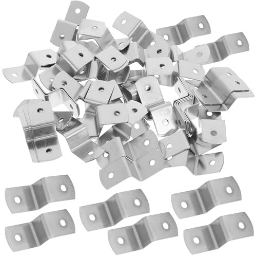 Veemoon 100 Pezzi Clip a Z per Cornici e Mensole, Staffe Metalliche di Fissaggio per Tele e Piani Tavolo, Supporti Angolari per Appendere Quadri e Scaffalature, Accessori per Decorazioni