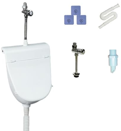 Urinario seco de pared para hombres con tapa abatible, urinario de descarga para baño, inodoro portátil de plástico para garaje, taller, autocaravana, cobertizo y patio trasero(Wit)