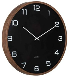 Karlsson Wanduhr Delicado Large - Schwarz - 50.8x50.8x50.8cm | Rund - Modern - Kunststoff - Wanduhr Modern Wohnzimmer - Wanduhren