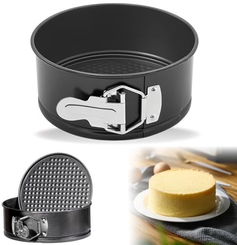 Ylinwtech Molde Tarta Desmontable Ø 16 cm x 6,5 cm,Molde Bizcocho Horno Redondo con Fondo Extraíble,Para Tartas de Queso Pasteles Repostería