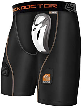 Shock Doctor Jungen Tiefschutz Kompressions-Hockey-Short mit Bioflex Cup