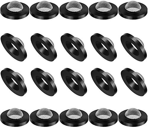 Honoson 20-Piece Stainless Steel Rubber Flat Hose Washers, 1 Inch OD, 9/16 Inch ID, Fits 5/8 Inch Washing Machine & 3/4 Inch Garden Hose, Sand & Gravel Filter, Water Saver | Stainless Steel & Black Rubber Filter Gasket for 1 Inlet, Fits 5/8 Washing Machine & 3/4 Garden Hose Connector