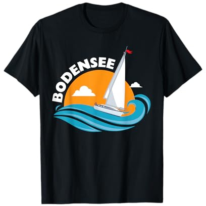 Segeln auf den Bodensee Wellen - Bodensee Geschenk T-Shirt