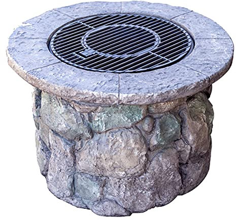 Feuerstellen Imitation Steingarten Bonfire-Grube, Party BBQ Kochen Feuerstelle, Freizeittisch Für Hinterhof Terrasse (Size : Kit-2)