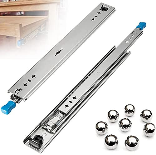 ZH-VBC Vollauszug 250-1500 mm Schwerlast Teleskopschienen, Auszugschienen mit Lock-In/Out Einrastfunktion, Kugellager Schubladenschienen, 120 kg Tragkraft,26inch(650mm)