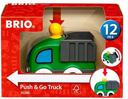 BRIO 30286 Push & Go LKW - Mit kindgerechter Startfunktion und kippbarer Ladefläche - Empfohlen für Kinder ab 12 Monaten
